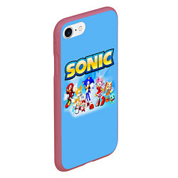 Чехол iPhone 7/8 матовый SONIC, цвет: 3D-малиновый — фото 2