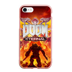 Чехол iPhone 7/8 матовый DOOM Eternal, цвет: 3D-светло-розовый