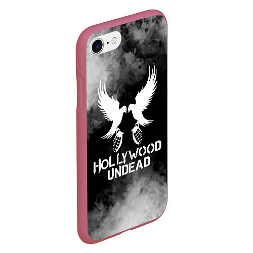 Чехол iPhone 7/8 матовый Hollywood Undead / 3D-Малиновый – фото 2