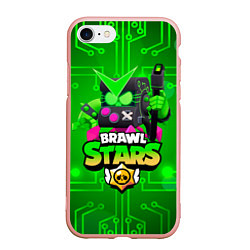 Чехол iPhone 7/8 матовый Brawl Stars Virus 8-Bit, цвет: 3D-светло-розовый