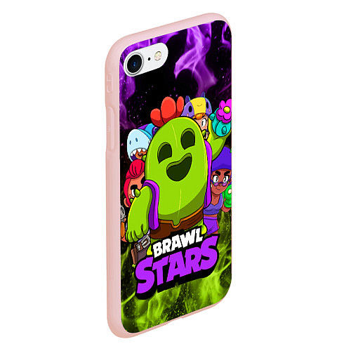 Чехол iPhone 7/8 матовый BRAWL STARS SPIKE / 3D-Светло-розовый – фото 2