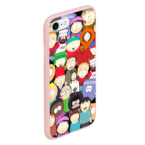 Чехол iPhone 7/8 матовый South Park персонажи / 3D-Светло-розовый – фото 2