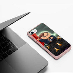 Чехол iPhone 7/8 матовый Eric Cartman, цвет: 3D-светло-розовый — фото 2