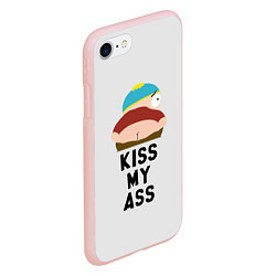 Чехол iPhone 7/8 матовый Kiss My Ass, цвет: 3D-светло-розовый — фото 2