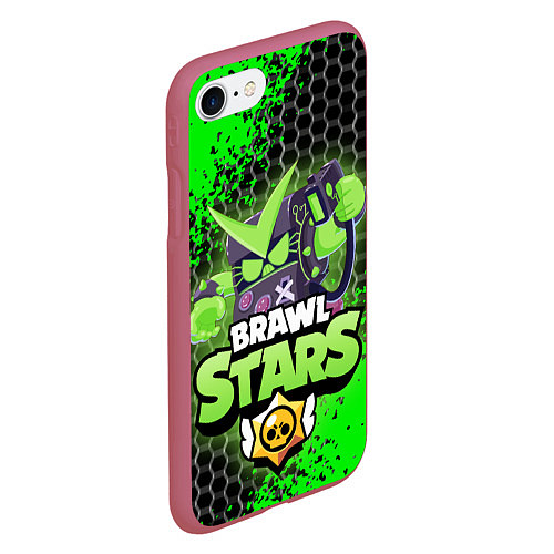 Чехол iPhone 7/8 матовый BRAWL STARS VIRUS 8 BIT / 3D-Малиновый – фото 2