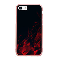 Чехол iPhone 7/8 матовый RED STRIPES, цвет: 3D-светло-розовый