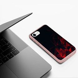 Чехол iPhone 7/8 матовый RED STRIPES, цвет: 3D-светло-розовый — фото 2