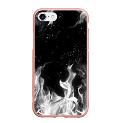 Чехол iPhone 7/8 матовый БЕЛЫЙ ОГОНЬ, цвет: 3D-светло-розовый
