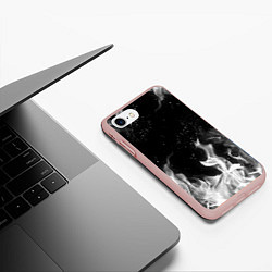 Чехол iPhone 7/8 матовый БЕЛЫЙ ОГОНЬ, цвет: 3D-светло-розовый — фото 2