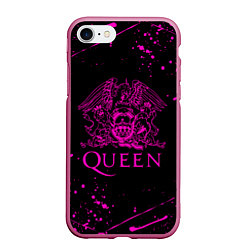 Чехол iPhone 7/8 матовый QUEEN, цвет: 3D-малиновый