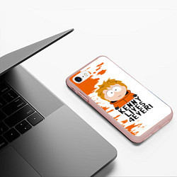 Чехол iPhone 7/8 матовый Кенни вечно живой!, цвет: 3D-светло-розовый — фото 2
