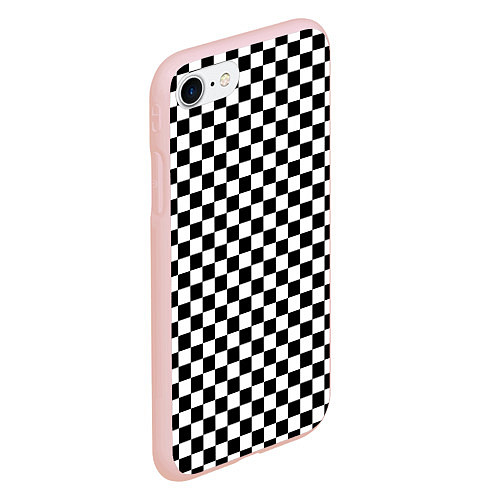 Чехол iPhone 7/8 матовый Шахматка мелкая / 3D-Светло-розовый – фото 2