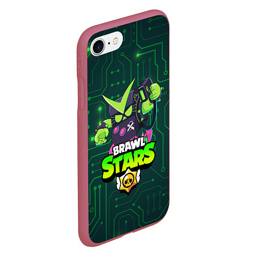 Чехол iPhone 7/8 матовый BRAWL STARS VIRUS 8-BIT / 3D-Малиновый – фото 2