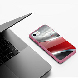 Чехол iPhone 7/8 матовый TOYOTA, цвет: 3D-малиновый — фото 2