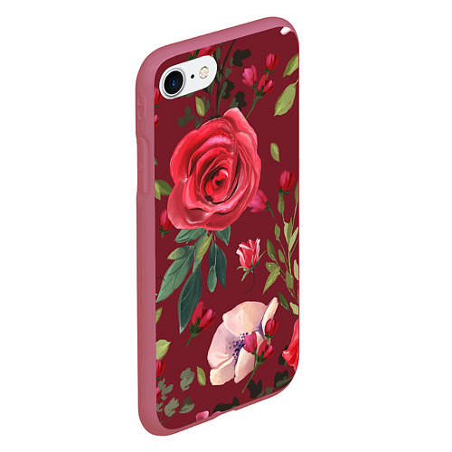 Чехол iPhone 7/8 матовый Rose / 3D-Малиновый – фото 2