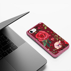 Чехол iPhone 7/8 матовый Rose, цвет: 3D-малиновый — фото 2