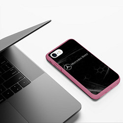 Чехол iPhone 7/8 матовый MERCEDES, цвет: 3D-малиновый — фото 2