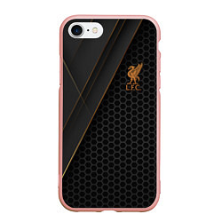 Чехол iPhone 7/8 матовый Liverpool FC, цвет: 3D-светло-розовый
