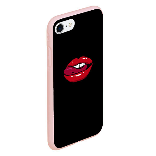 Чехол iPhone 7/8 матовый Губы / 3D-Светло-розовый – фото 2