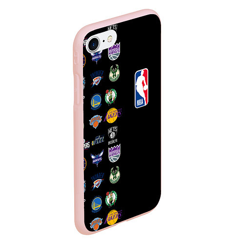 Чехол iPhone 7/8 матовый NBA Team Logos 2 / 3D-Светло-розовый – фото 2