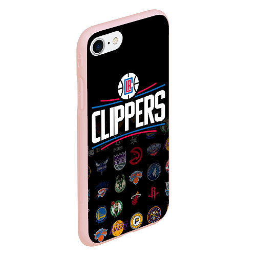 Чехол iPhone 7/8 матовый Los Angeles Clippers 2 / 3D-Светло-розовый – фото 2