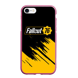 Чехол iPhone 7/8 матовый FALLOUT76, цвет: 3D-малиновый