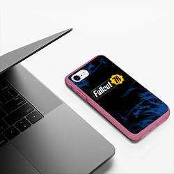 Чехол iPhone 7/8 матовый FALLOUT76, цвет: 3D-малиновый — фото 2