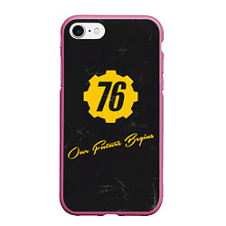 Чехол iPhone 7/8 матовый FALLOUT76, цвет: 3D-малиновый