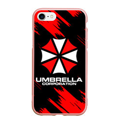 Чехол iPhone 7/8 матовый Umbrella Corporation, цвет: 3D-светло-розовый