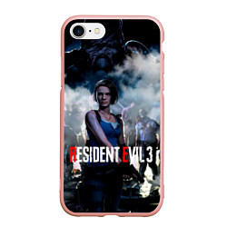 Чехол iPhone 7/8 матовый RESIDENT EVIL 3, цвет: 3D-светло-розовый