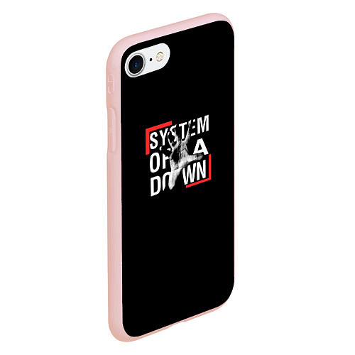 Чехол iPhone 7/8 матовый System of a Down / 3D-Светло-розовый – фото 2