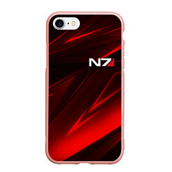 Чехол iPhone 7/8 матовый MASS EFFECT N7, цвет: 3D-светло-розовый