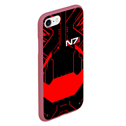 Чехол iPhone 7/8 матовый MASS EFFECT N7 / 3D-Малиновый – фото 2