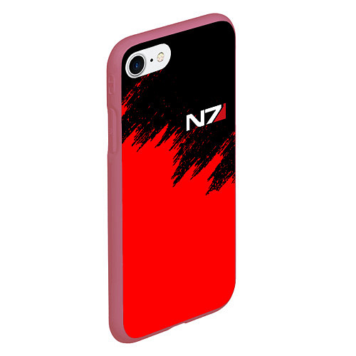 Чехол iPhone 7/8 матовый MASS EFFECT N7 / 3D-Малиновый – фото 2