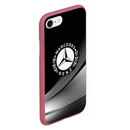 Чехол iPhone 7/8 матовый MERCEDES-BENZ / 3D-Малиновый – фото 2