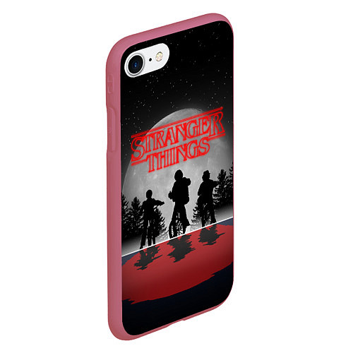 Чехол iPhone 7/8 матовый STRANGER THINGS / 3D-Малиновый – фото 2