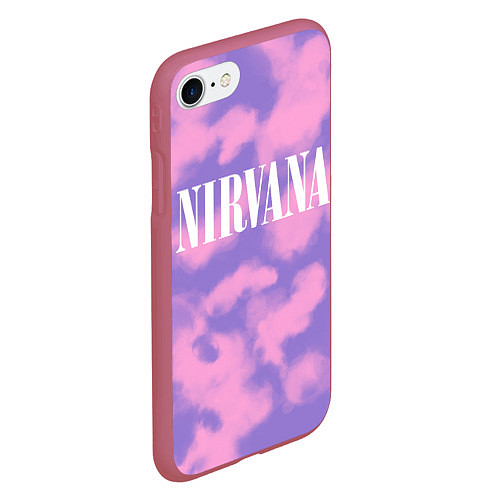 Чехол iPhone 7/8 матовый NIRVANA / 3D-Малиновый – фото 2