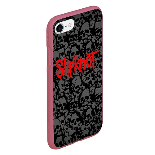 Чехол iPhone 7/8 матовый SLIPKNOT / 3D-Малиновый – фото 2