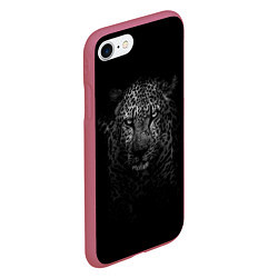 Чехол iPhone 7/8 матовый Леопард, цвет: 3D-малиновый — фото 2