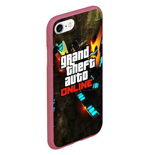 Чехол iPhone 7/8 матовый GTA:Online / 3D-Малиновый – фото 2