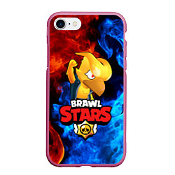 Чехол iPhone 7/8 матовый BRAWL STARS CROW PHOENIX, цвет: 3D-малиновый