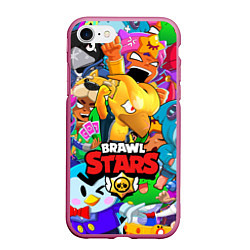 Чехол iPhone 7/8 матовый BRAWL STARS CROW PHOENIX, цвет: 3D-малиновый