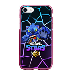 Чехол iPhone 7/8 матовый Brawl Stars LEON, цвет: 3D-малиновый