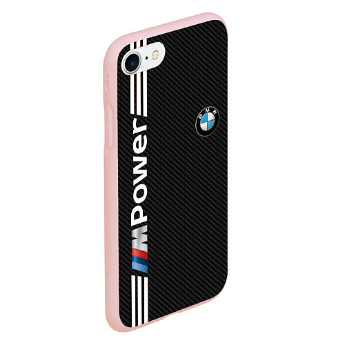 Чехол iPhone 7/8 матовый BMW CARBON / 3D-Светло-розовый – фото 2