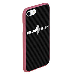 Чехол iPhone 7/8 матовый BILLIE EILISH CARBON, цвет: 3D-малиновый — фото 2