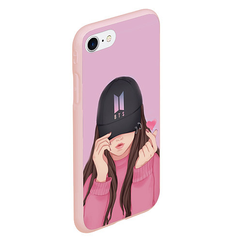 Чехол iPhone 7/8 матовый BTS / 3D-Светло-розовый – фото 2