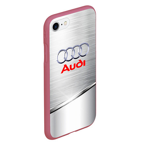 Чехол iPhone 7/8 матовый AUDI / 3D-Малиновый – фото 2