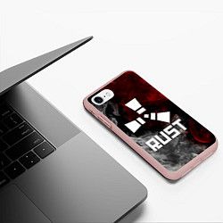 Чехол iPhone 7/8 матовый RUST, цвет: 3D-светло-розовый — фото 2