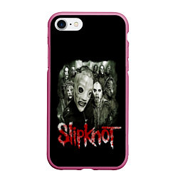 Чехол iPhone 7/8 матовый SLIPKNOT, цвет: 3D-малиновый