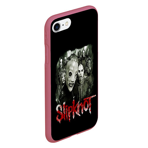 Чехол iPhone 7/8 матовый SLIPKNOT / 3D-Малиновый – фото 2